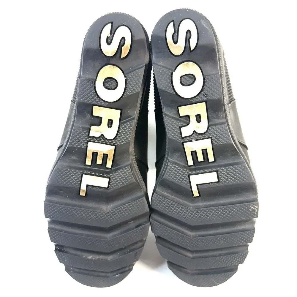 SOREL Boots Womens Size 10 Black Joan of Arctic Wedge II Chelsea Ankle Pull On